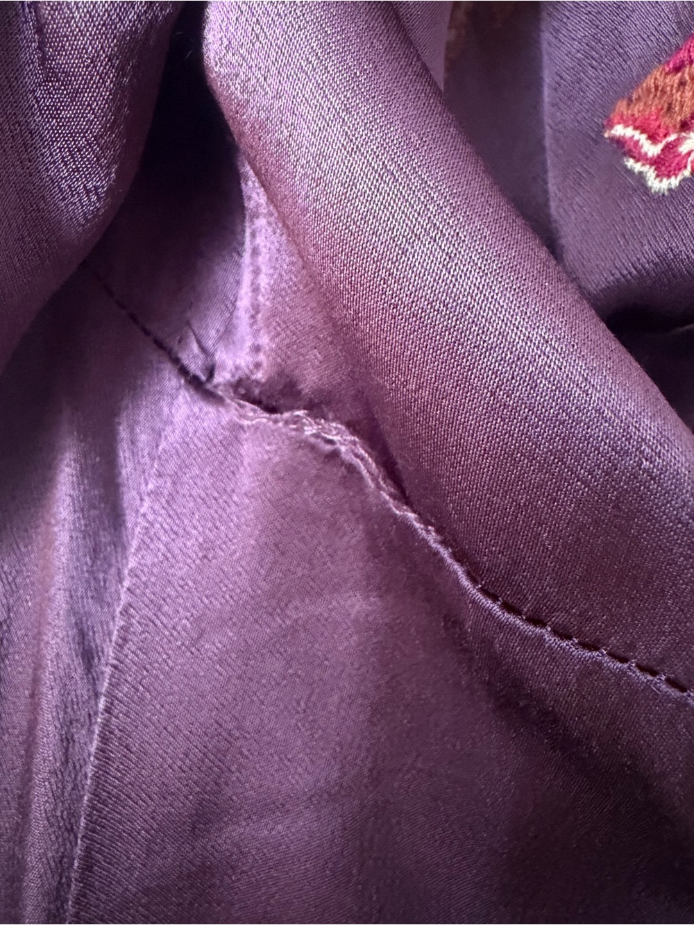 Johnny Was Plum Embroidered Maxi Dress with Floral Accents - Picture 9 of 10
